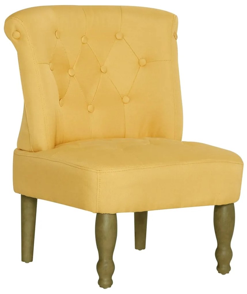 282128 vidaXL Scaun stil franțuzesc, galben, material textil