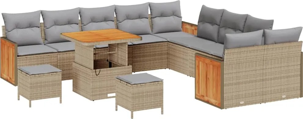 vidaXL Set de canapele pentru grădină 17 pcs Beige și gri deschis