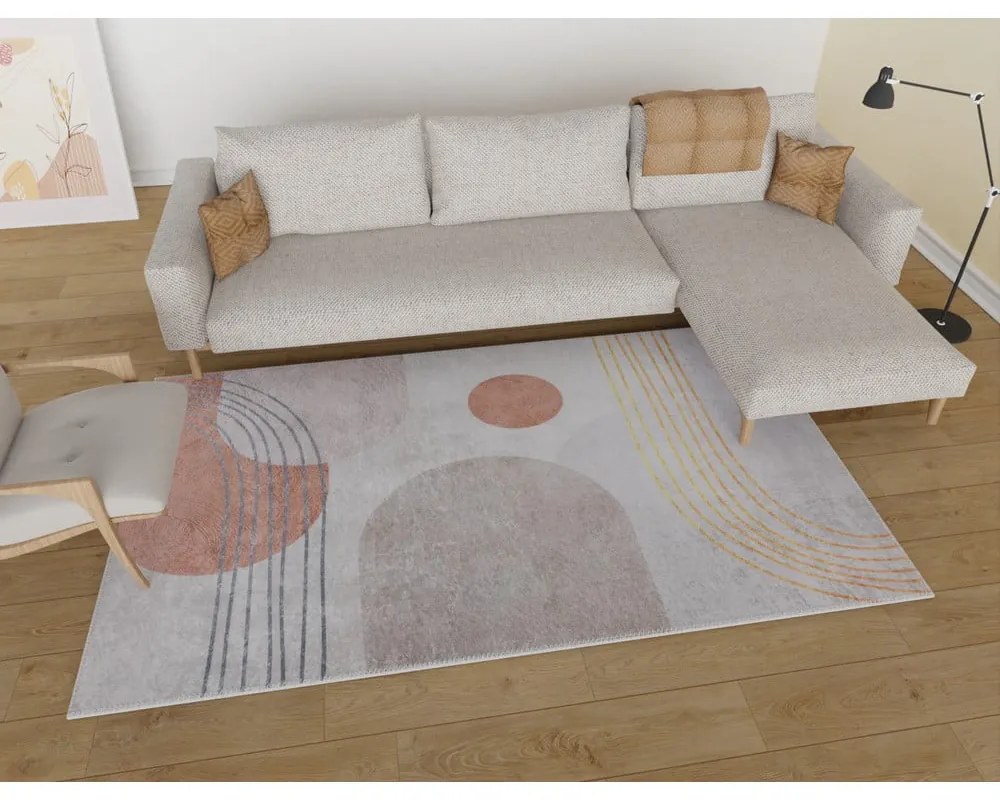 Covor portocaliu-crem lavabil 160x230 cm – Vitaus