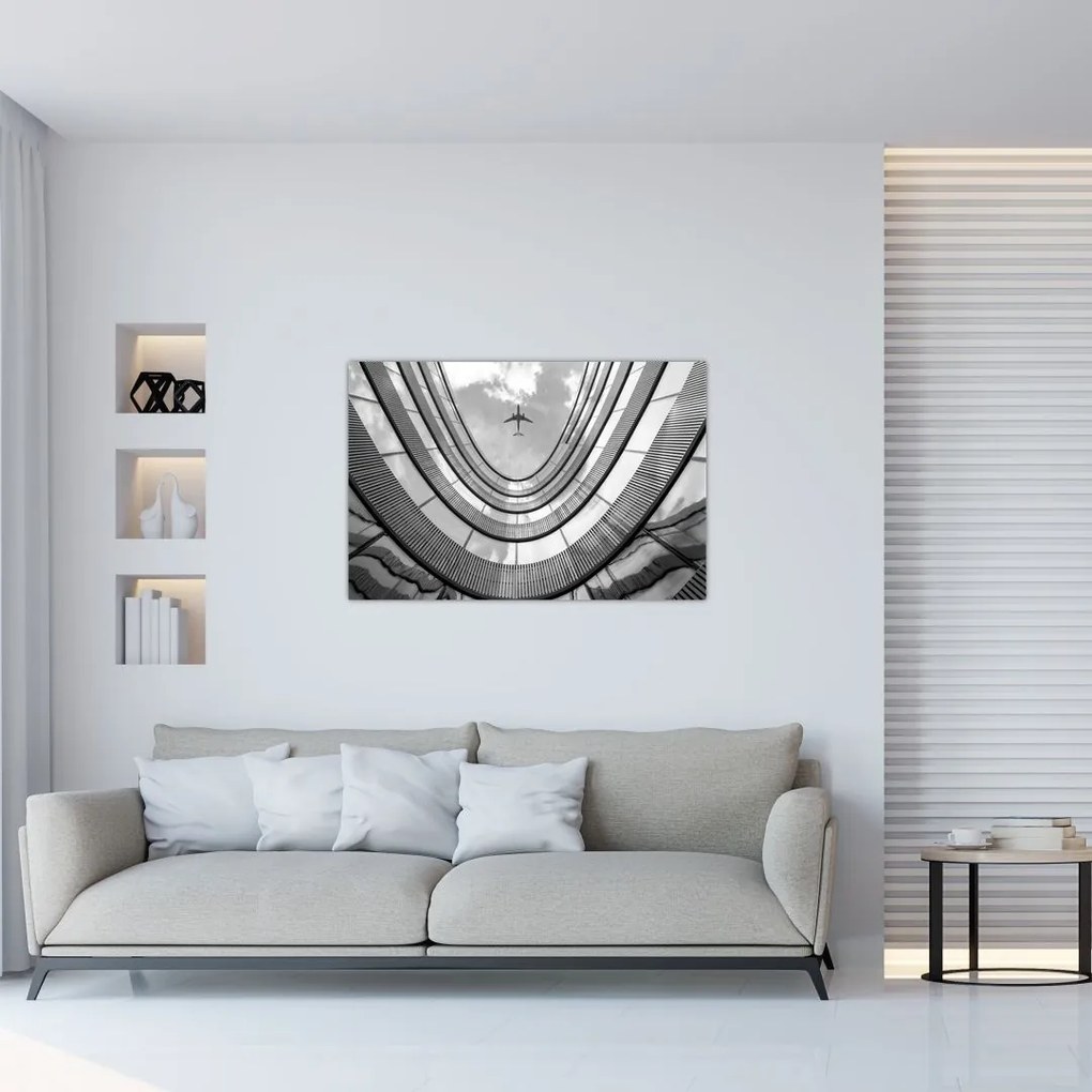 Tablou - Avionul deasupra clădirii (90x60 cm)