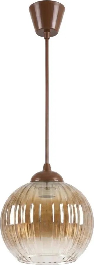 Brilagi - Lampă LED suspendată pe cablu R GLASS 1xE27/60W/230V Ø 18 cm maro/maro fumuriu