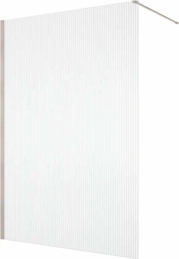 Paravan dus cu sticla riflata walk-in 100x200 cm, bronz periat, sticla 8 mm, Ronal Lina Bronz periat, 1000x2000 mm