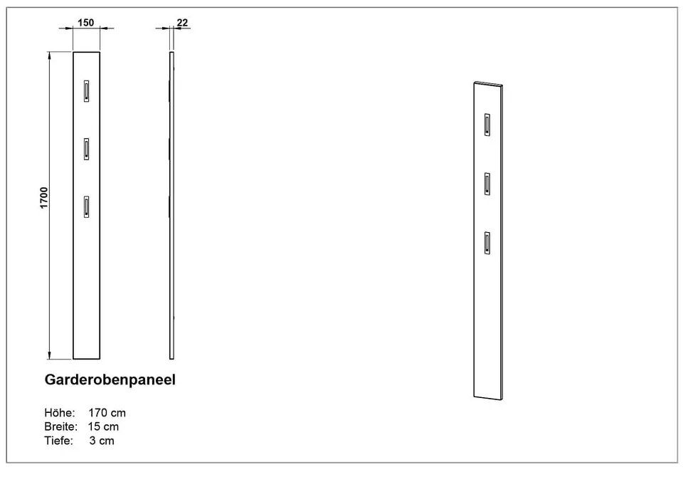 Cuier de perete cu aspect de lemn de stejar Telde - Germania