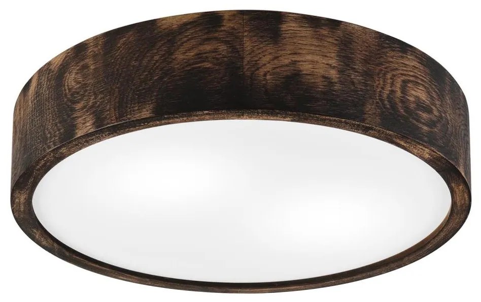 Plafonieră OAK SMOKY 2xE27/15W/230V ø 37,5 cm stejar/maro închis