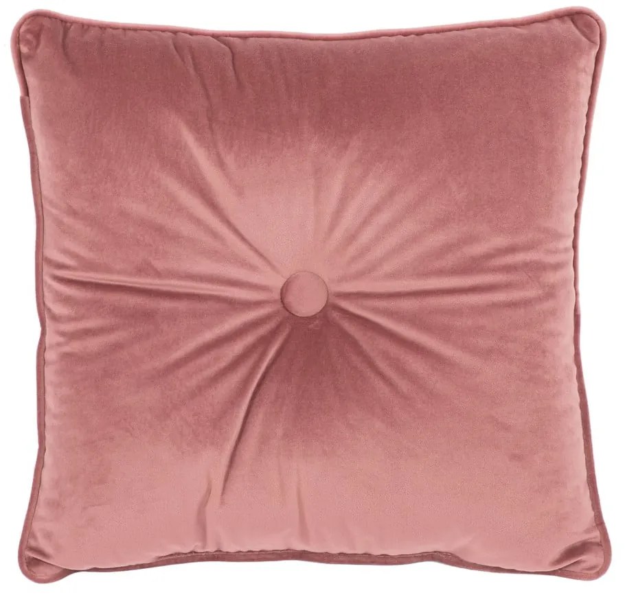 Pernă Tiseco Home Studio Velvet Button, 45 x 45 cm, roz