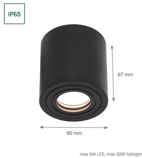 Spot de baie CHLOE 1xGU10/6W/230V IP65 rotund negru