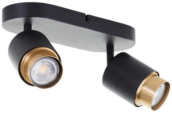 Brilliant - Spot LED COVELO 2x GU10/5W/230V, negru/auriu