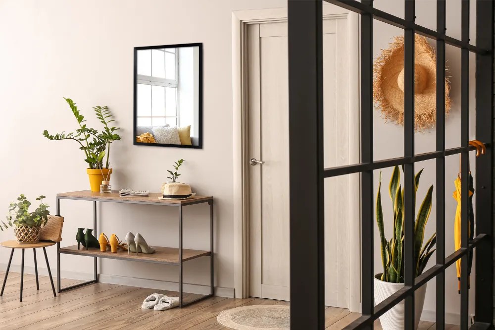 Oglinda decorativa dreptunghiulara Cadru MDF negru 100x70 cm