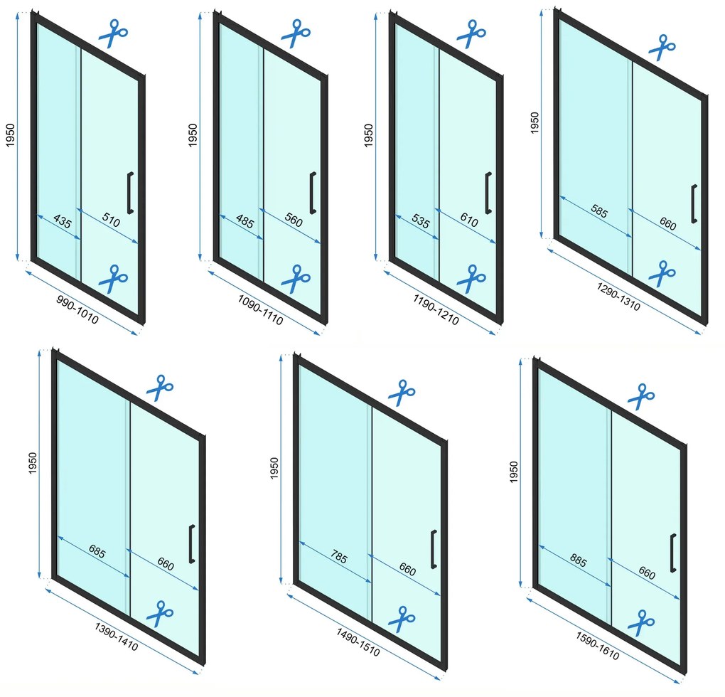 Cabina de dus Rapid Slide Negru 130x100cm, Rea