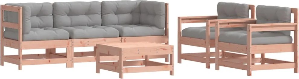 vidaXL Set mobilier de grădină cu perne, 6 piese, lemn masiv Douglas