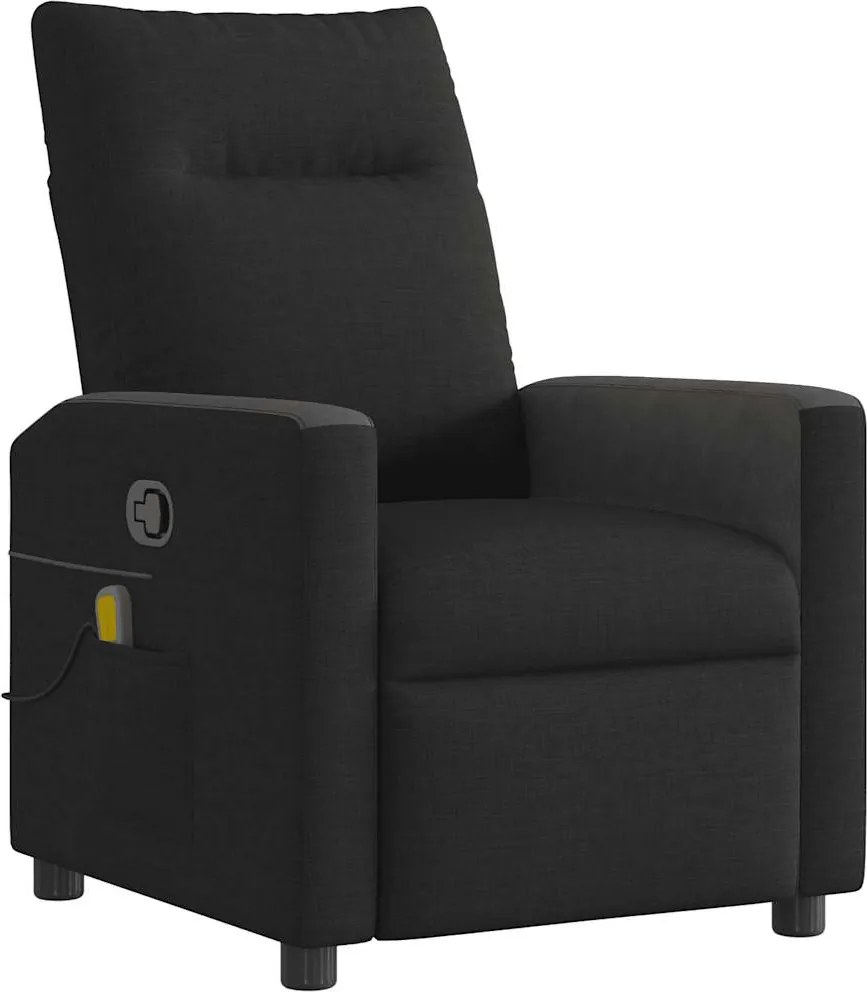 vidaXL Fotoliu de masaj rabatabil, negru, material textil