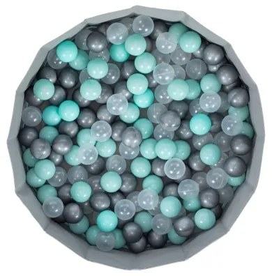 Piscină cu bile pentru copii d. 80 cm albastru/gri