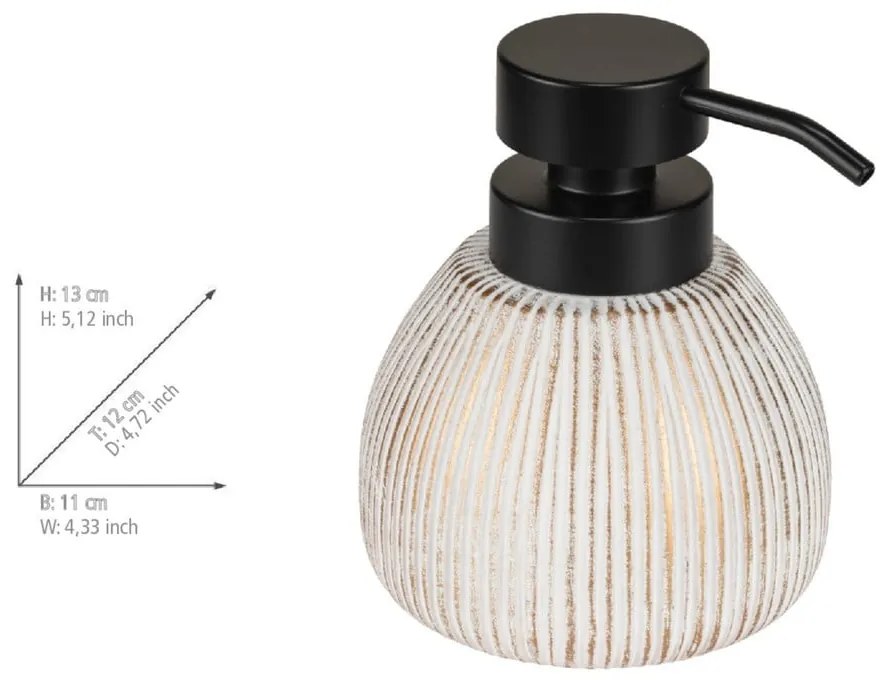 Dozator de săpun lichid alb din ceramică 500 ml Pascoli – Wenko