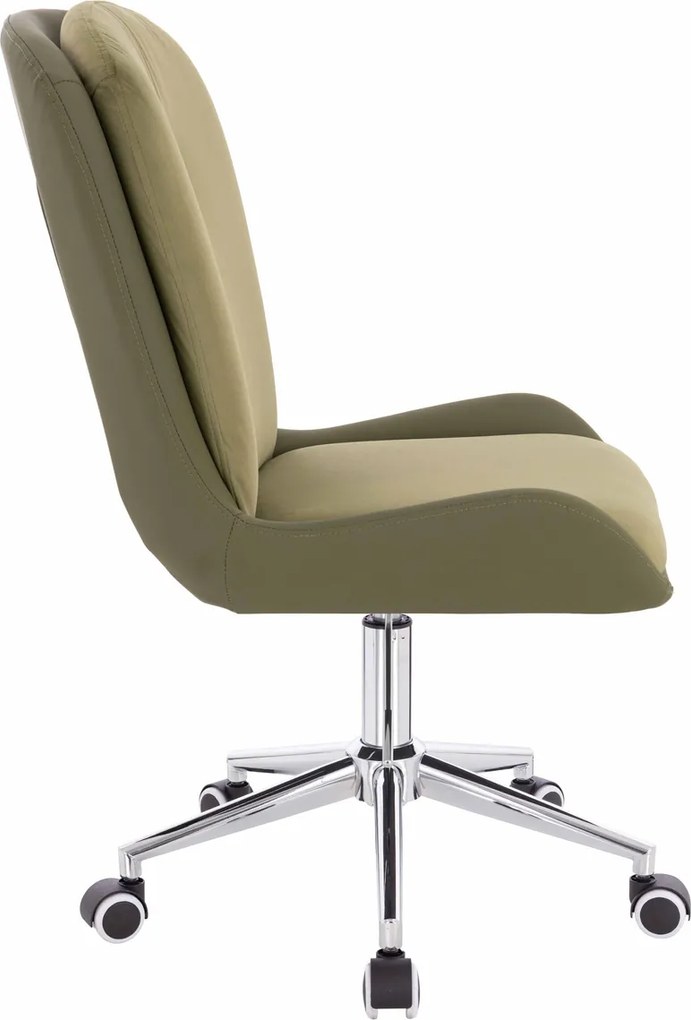 HR690K Scaun Velvet&amp;soft Piele Pu Măsline/Khaki Bază Cromata