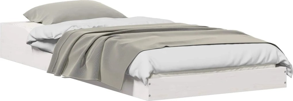 vidaXL Cadru de pat Alb 80 x 210 cm Lemn de pin masiv