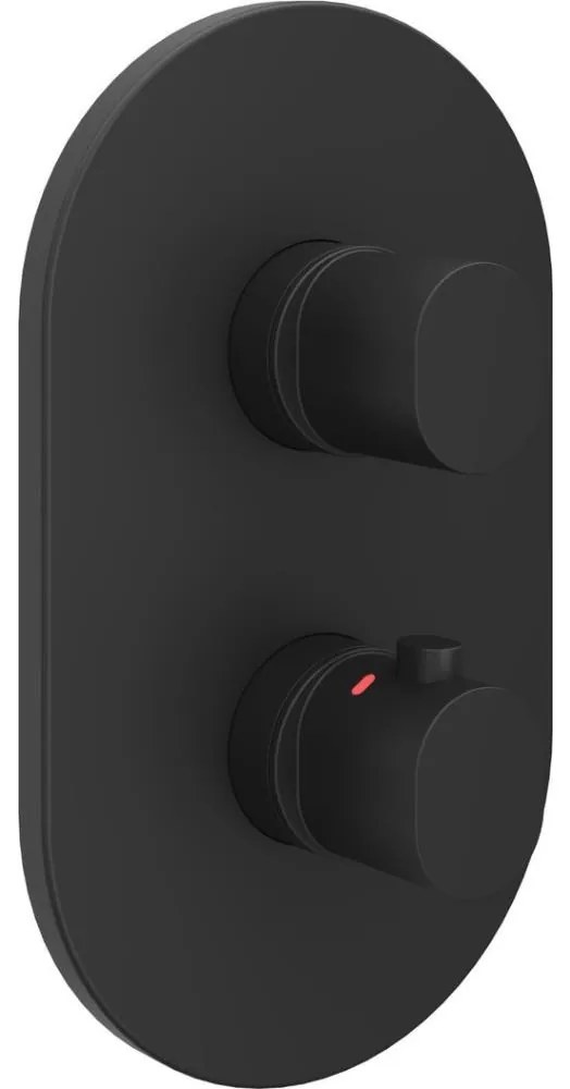 Ravak X070469 - Baterie termostatică de duș pentru montaj încastrat, crom/negru