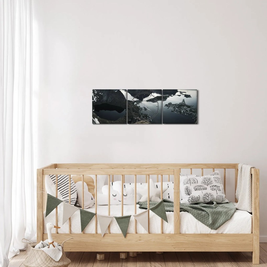 Tablou - Munții norvegieni (cu ceas) (90x30 cm)