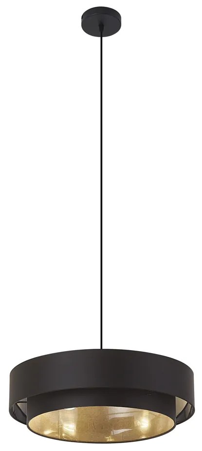 Lampă suspendată modernă neagră 50cm cu 3 lumini - Drum Duo