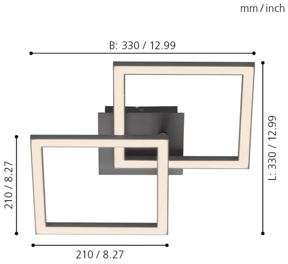 Plafonieră LED PALMAVES LED/20,5W/230V Eglo 75569