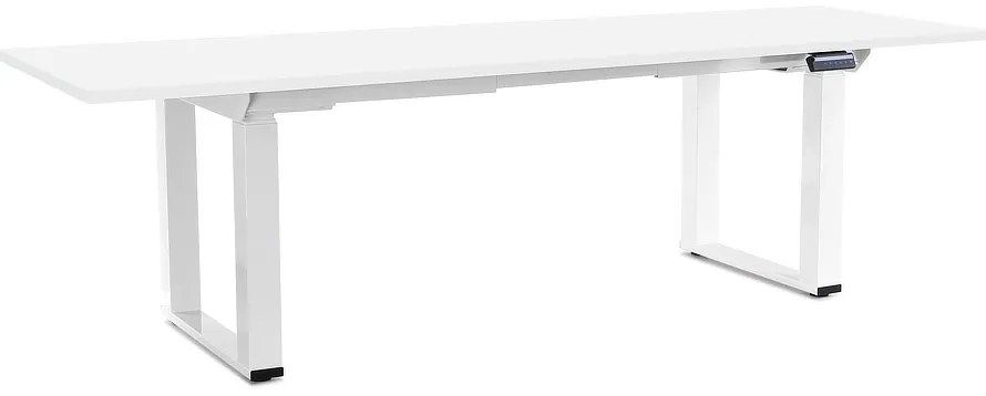 Masă înălțime reglabilă OfficeTech Strong 240 x 80 cm, picioare albe, alb