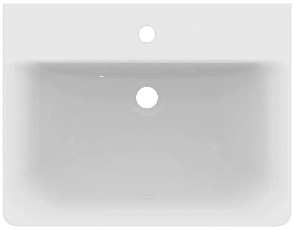 Lavoar suspendat alb 60 cm, dreptunghiular, orificiu baterie, Ideal Standard Connect Cube