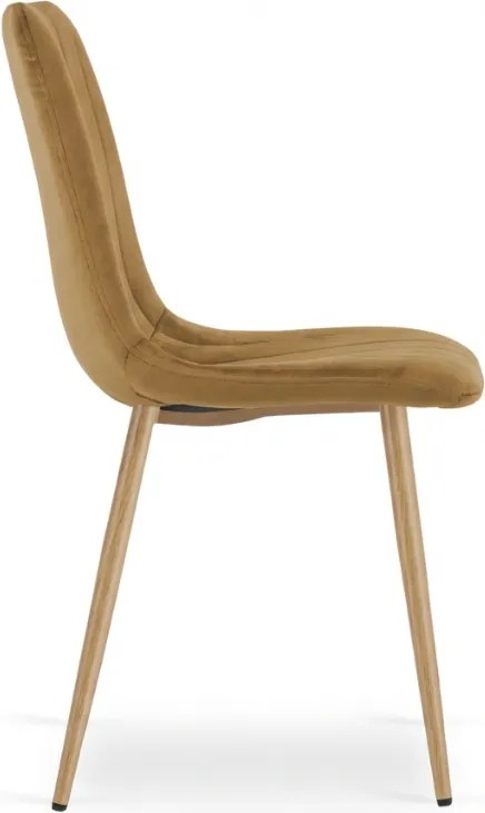 Scaun din catifea maro LAVA GOLDEN OAK