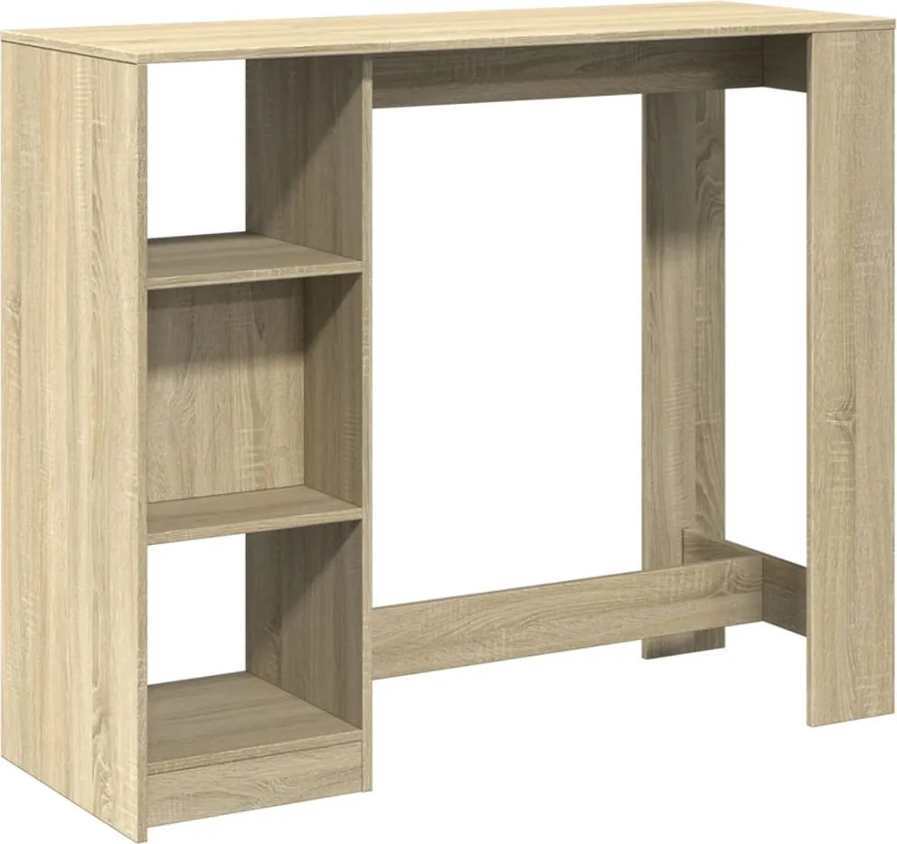 vidaXL Masă bar cu raft stejar Sonoma, 124x46x103,5 cm, lemn prelucrat