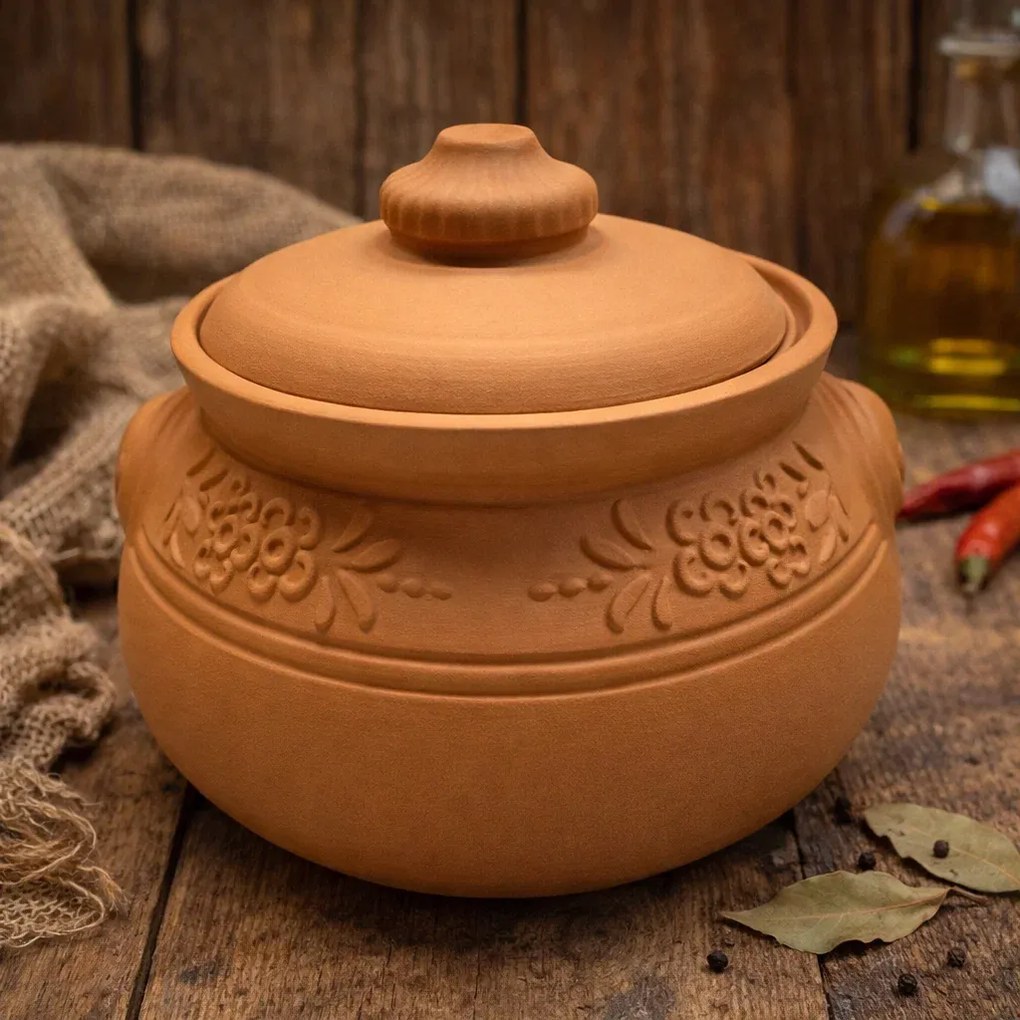 Oala din Lut Glazurata pentru Sarmale si Friptura ,   6 Litri