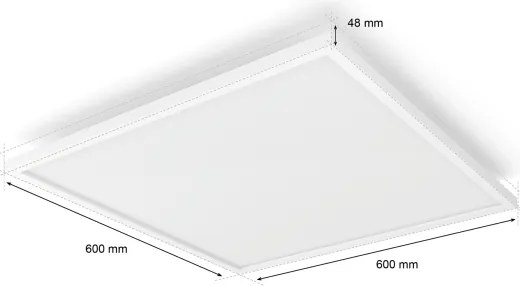 Philips Hue AURELLE Plafonieră LED reglabilă, 39W/230V, 60x60 cm, alb