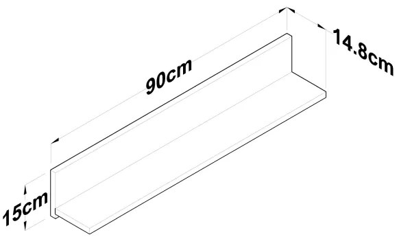 Raft de perete RANI 90x15 cm maro