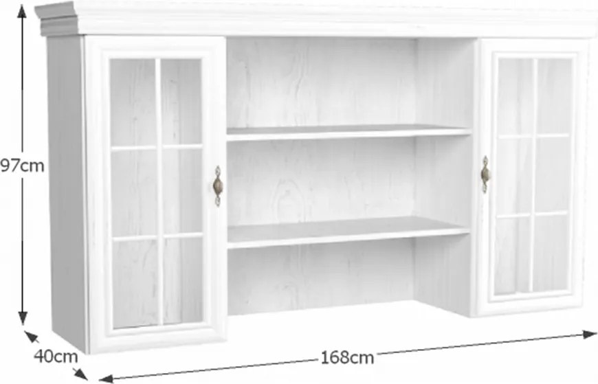 Vitrină, extensie pentru comoda KN5, pin andersen, KORA