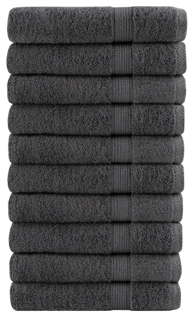 vidaXL Prosoape premium SOLUND 10 buc antracit 100x200 cm 600 gsm