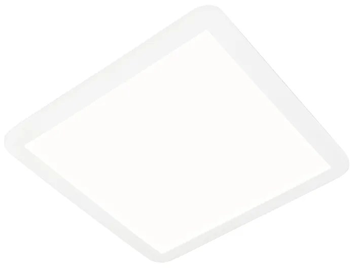 Plafoniera alba 40 cm patrata incluzând LED cu dimmer 3 trepte IP44 - Steve