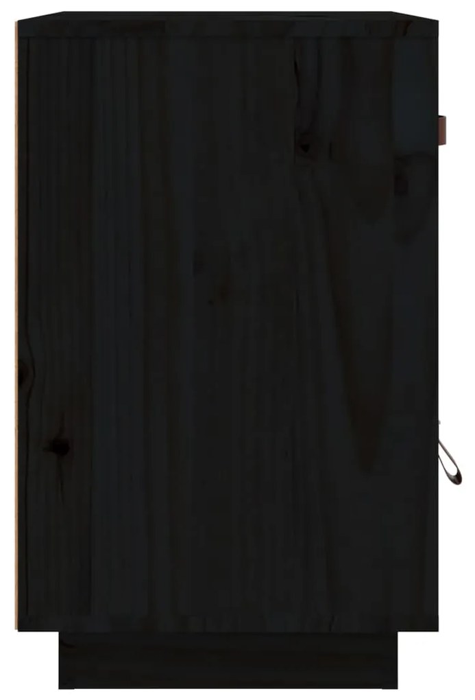 Noptiera, negru, 40x34x55 cm, lemn masiv de pin 1, Negru