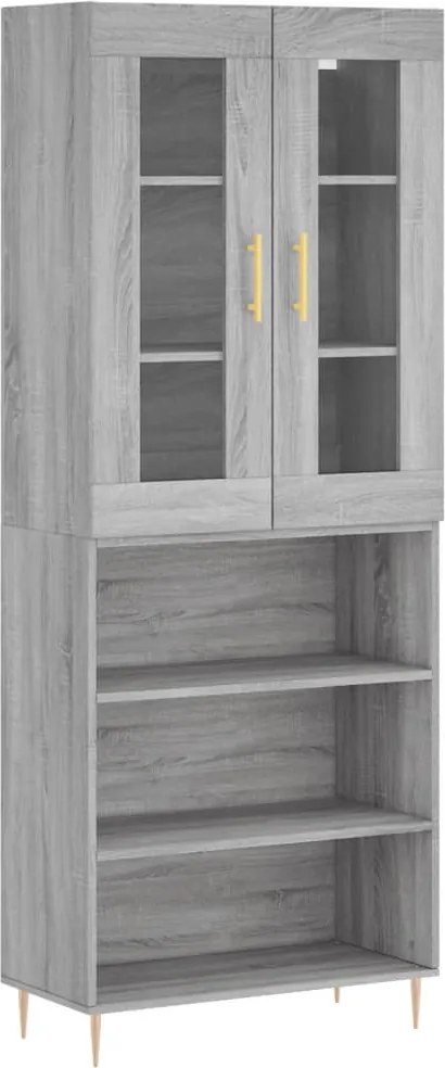 vidaXL Dulap înalt, gri sonoma, 69,5x34x180 cm, lemn compozit