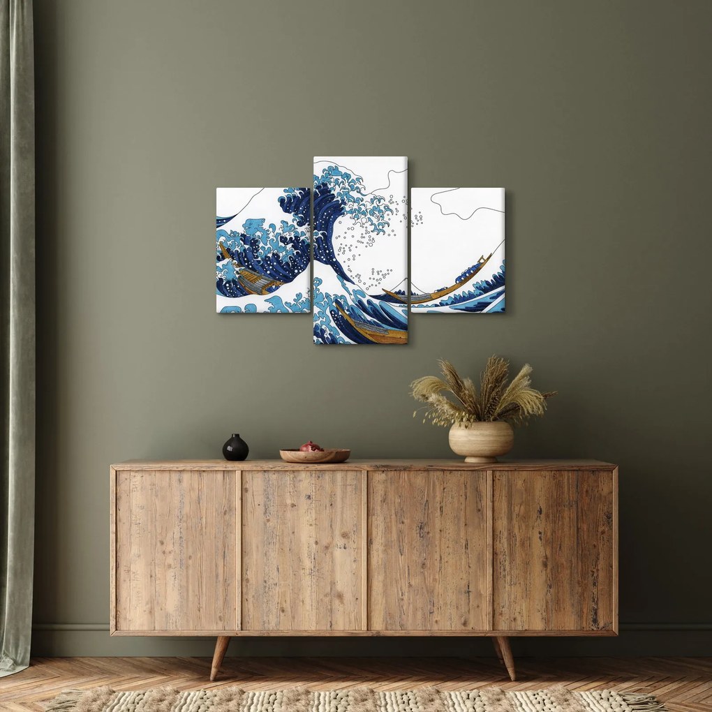 Tablou - Desen japonez, valuri (90x60 cm)