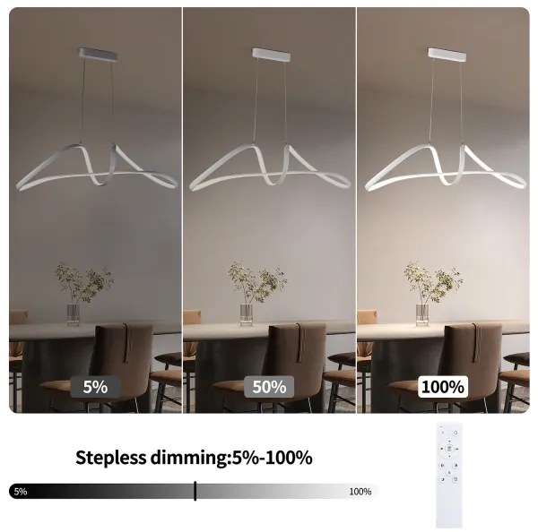 Brilagi-LED Lustră suspendată reglabilă pe cablu TWISTER LED/60W/230V 3000-6000K albă+telecomandă