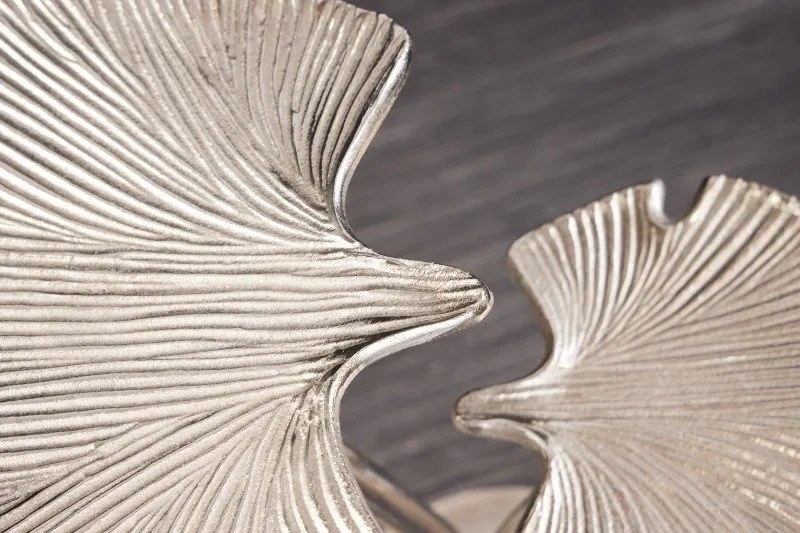 Masuta cu aspect deosebit Ginkgo leafs 56cm, argintiu