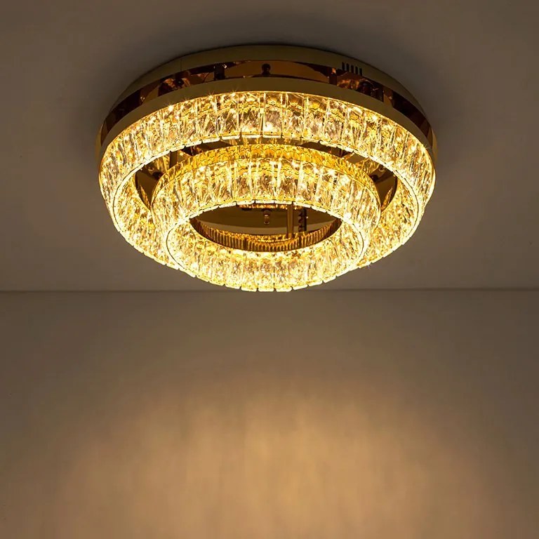 Lustra aplicata LED, Plafoniera, Auriu, Sticla, SAYOV 58 auriu