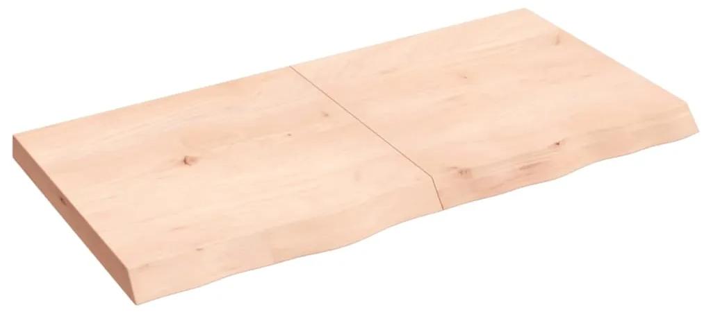 363579 vidaXL Poliță de perete, 120x60x(2-6)cm, lemn masiv de stejar netratat