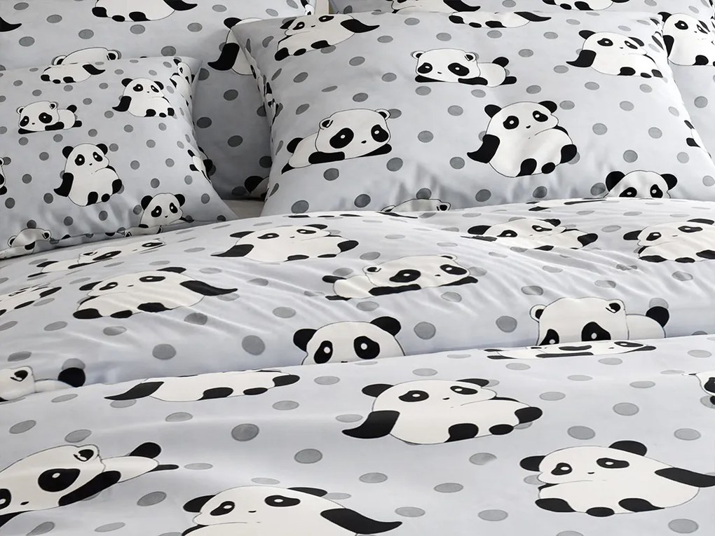 Lenjerie de pat din microfibra Culoare gri, PANDA Dimensiune lenjerie de pat: 2 buc 70 x 90 cm | 200 x 220 cm