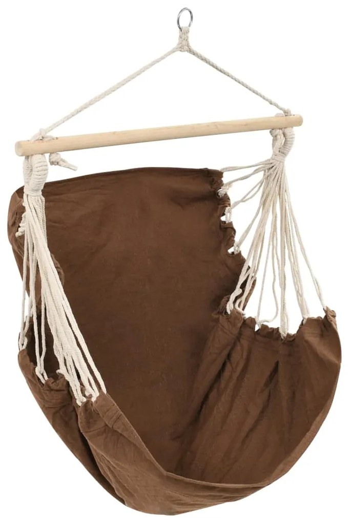 Scaun leagăn/hamac mare din material textil, maro