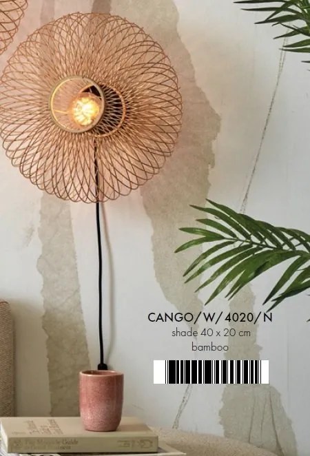 Aplica de perete eco din bambus Cango S 40x20, nat