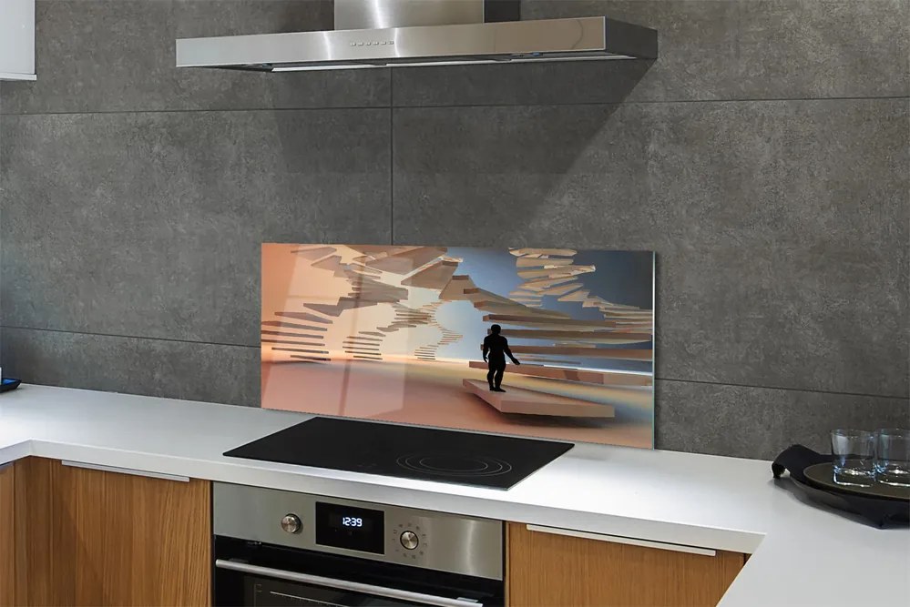 Panouri de sticlă scări 3d