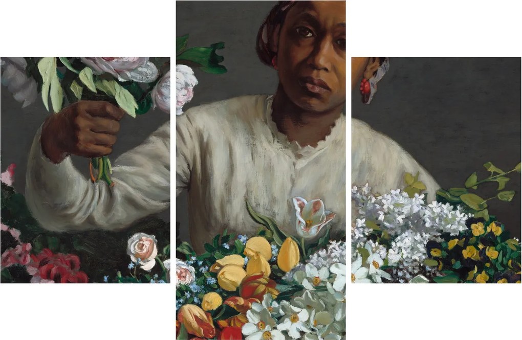 Tablou - Frédéric Bazille, Young Woman with Peonies, reproducere (90x60 cm)