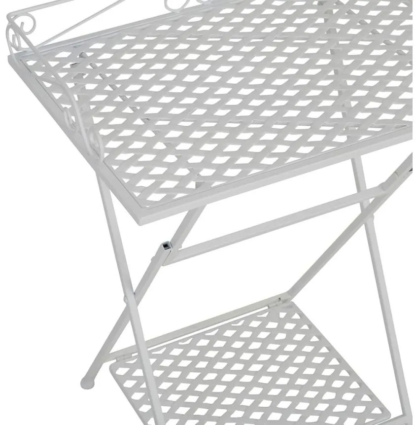 Masuta laterala pliabila din metal, H67 cm, Charmet White