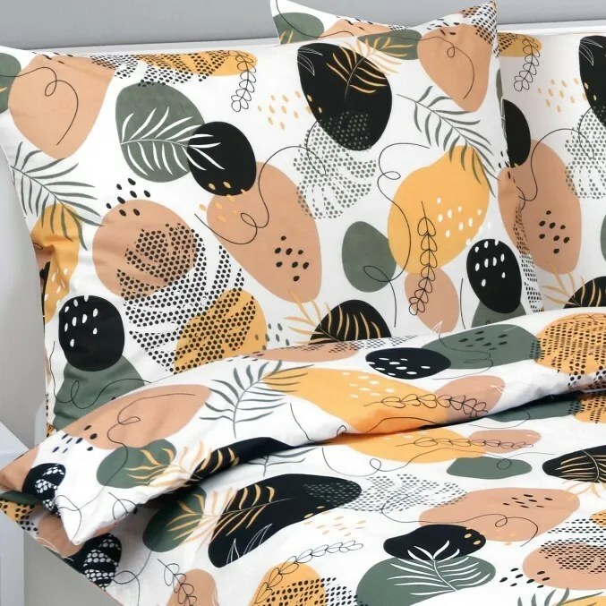 Lenjerie de pat din bumbac Bellatex Pebble mustar, 140 x 220 cm, 70 x 90 cm, 140 x 220 cm, 70 x 90 cm