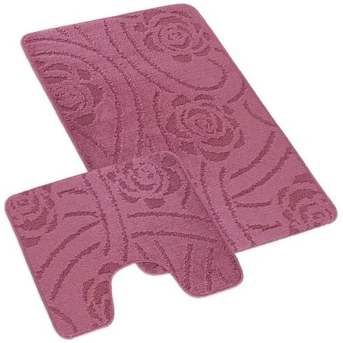 Set de covoare de baie Bellatex Bany cu designRose liliac, 60 x 100 cm, 60 x 50 cm