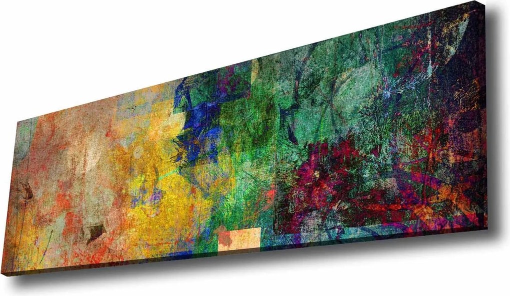 Tablou 887GLR1012, multicolor, panza/lemn, 90x30 cm