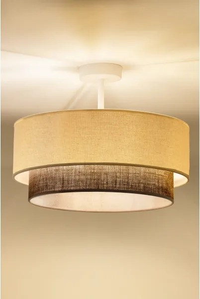 Brilagi - Plafonieră LED stil Boho, 1xE27/15W/230V, Ø 40 cm, crem/maro